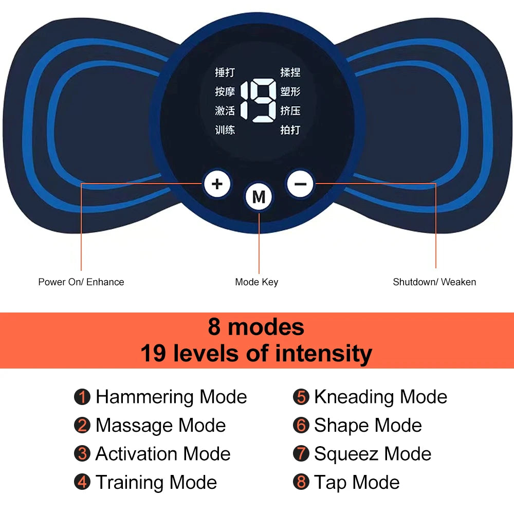 Mini Electric Neck Massager with 8 Modes of Relieve and Relax Muscle Fatigue Tools