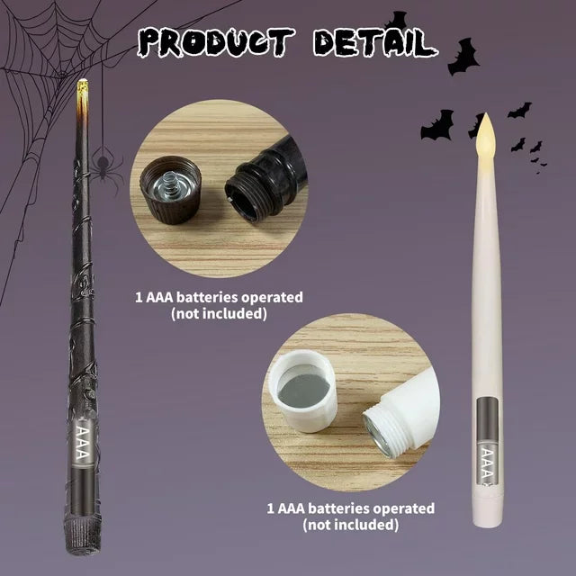 Floating Candles with Wand 12 PCs Magic Hanging Candles (LED Candle) Halloween Decoration