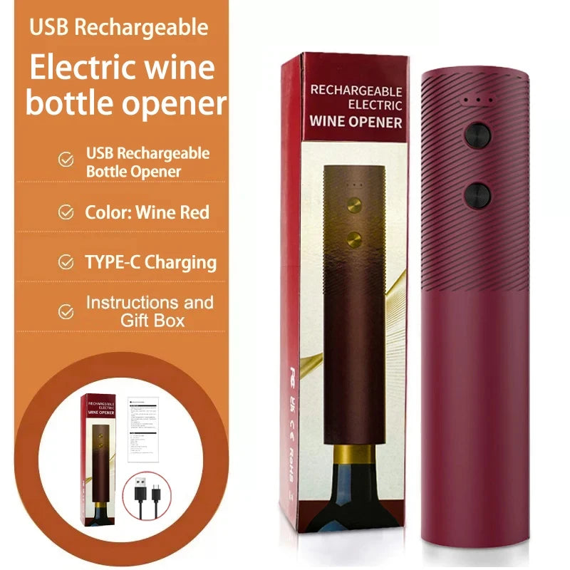 Automatic Electric Wine Bottle Opener Rechargeable- Opener One-click Button