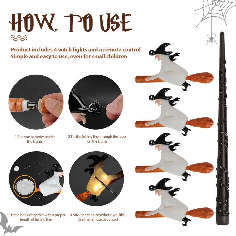 Floating Candles with Wand 12 PCs Magic Hanging Candles (LED Candle) Halloween Decoration