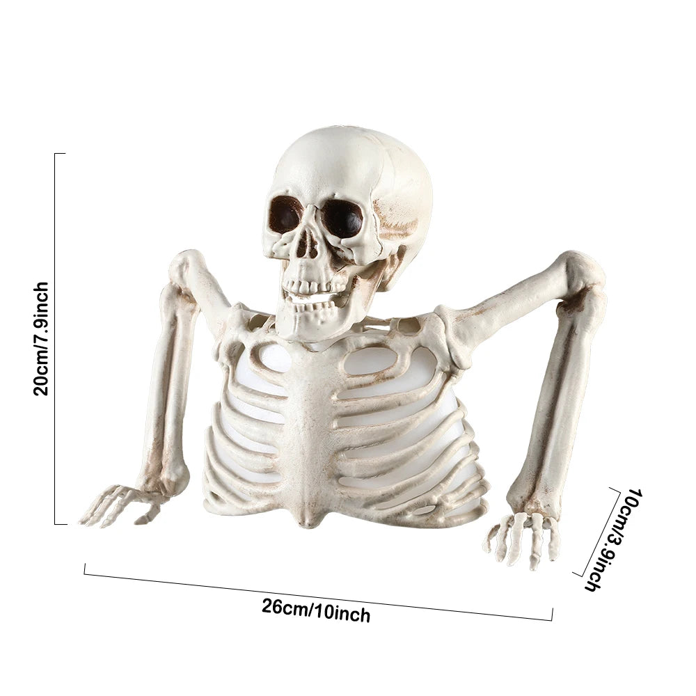 Glowing Skull Skeleton Halloween Decorations-Outdoor Yard Horror Props Holiday Scary Home Supplies
