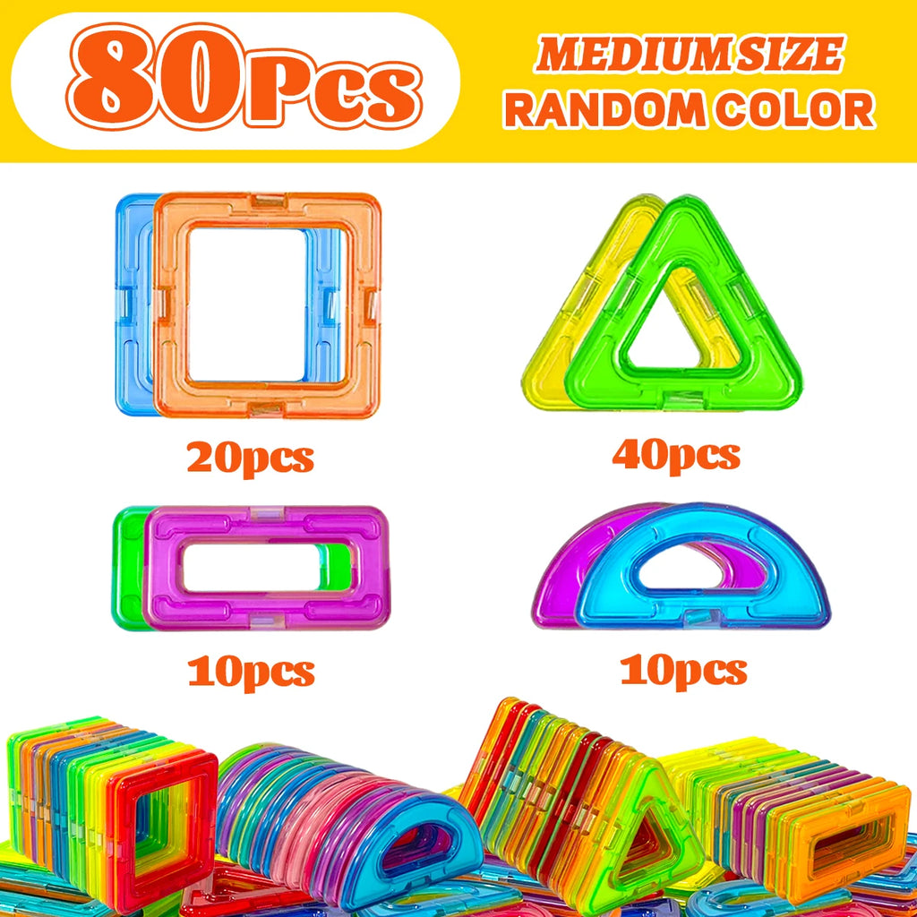 Medium Size Magnetic Building Block，DIY Magnets Toy Set，Kid Designer Construction ，Gift for Children，Birthday Halloween Gift Toy