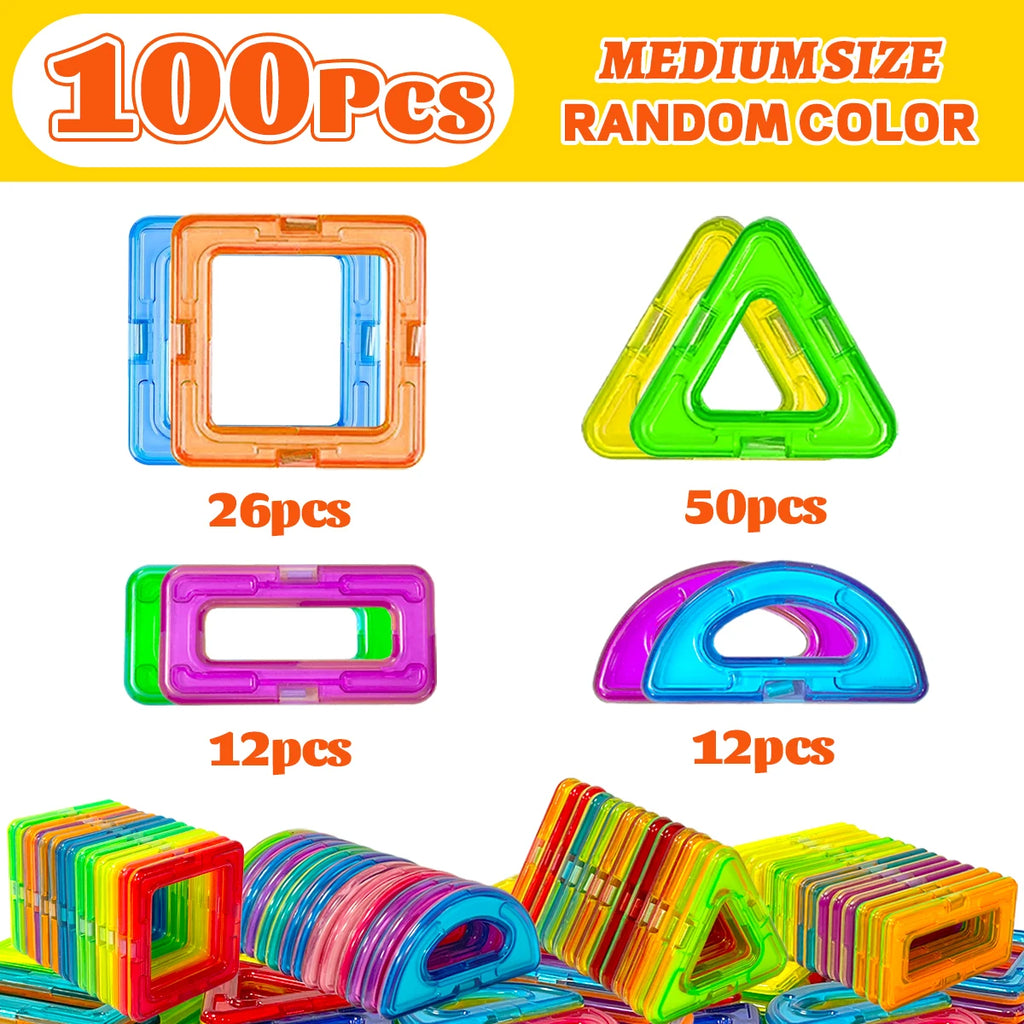 Medium Size Magnetic Building Block，DIY Magnets Toy Set，Kid Designer Construction ，Gift for Children，Birthday Halloween Gift Toy