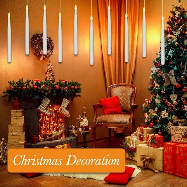 Floating Candles with Wand 12 PCs Magic Hanging Candles (LED Candle) Halloween Decoration