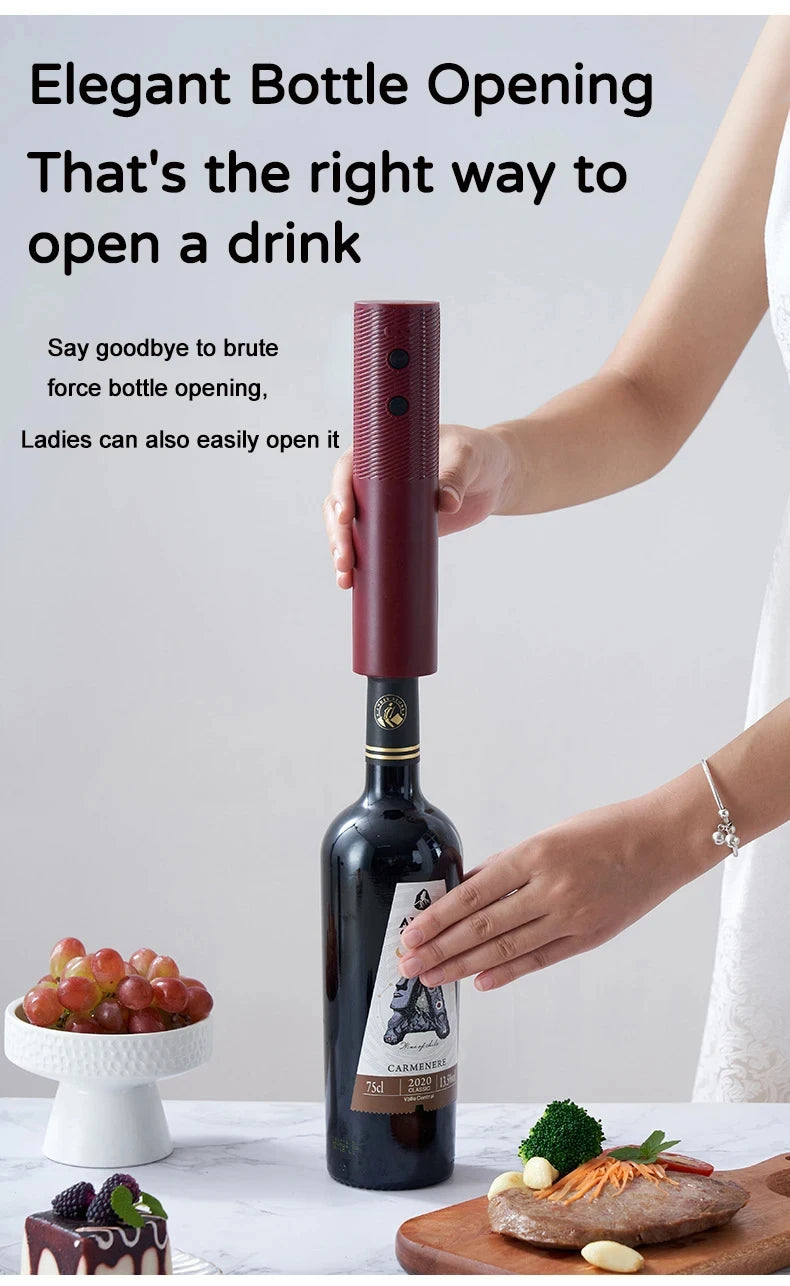 Automatic Electric Wine Bottle Opener Rechargeable- Opener One-click Button