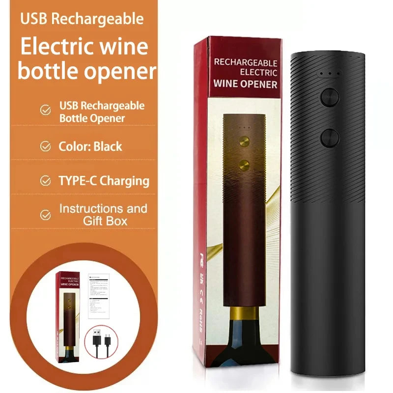 Automatic Electric Wine Bottle Opener Rechargeable- Opener One-click Button
