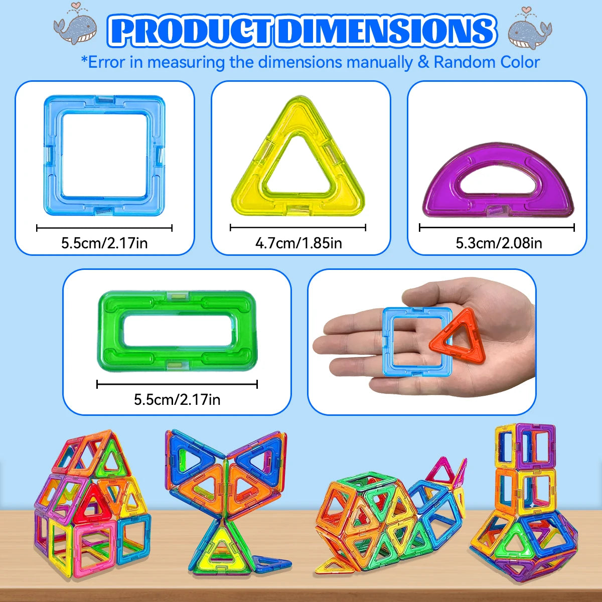 Medium Size Magnetic Building Block，DIY Magnets Toy Set，Kid Designer Construction ，Gift for Children，Birthday Halloween Gift Toy