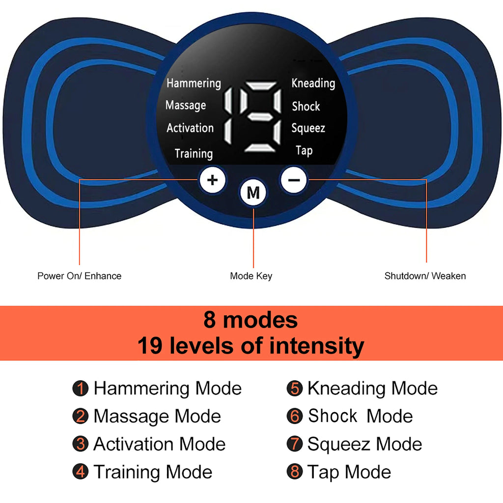 Mini Electric Neck Massager with 8 Modes of Relieve and Relax Muscle Fatigue Tools
