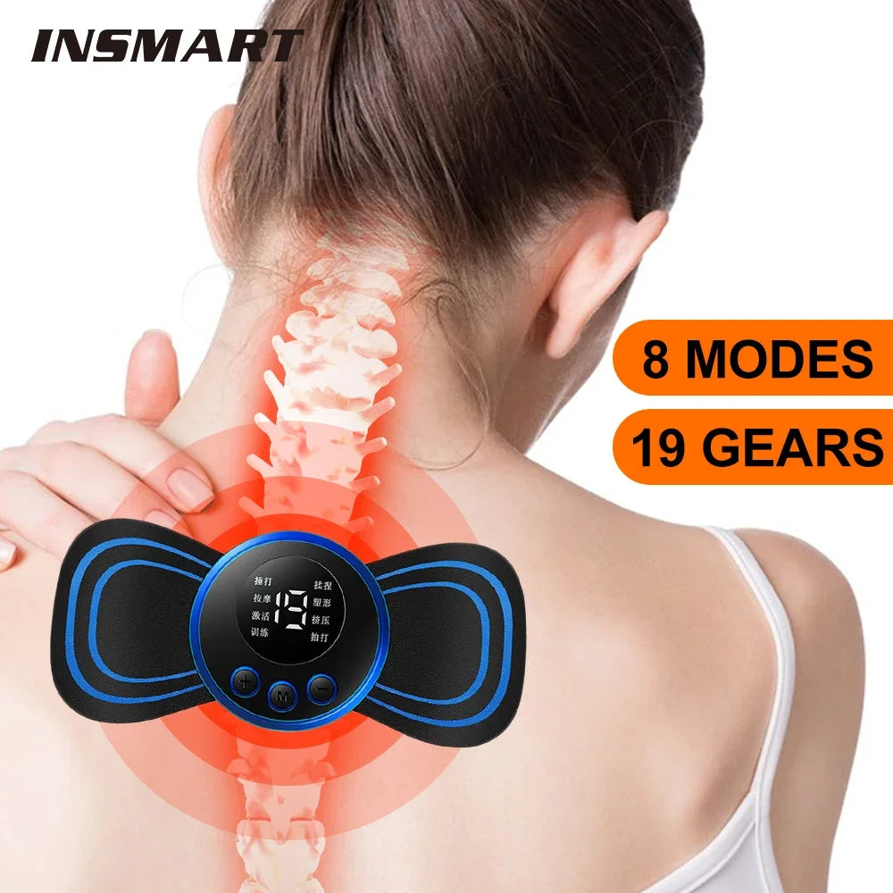 Mini Electric Neck Massager with 8 Modes of Relieve and Relax Muscle Fatigue Tools